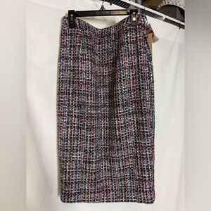 Halogen Multi-color Tweed Pencil Skirt